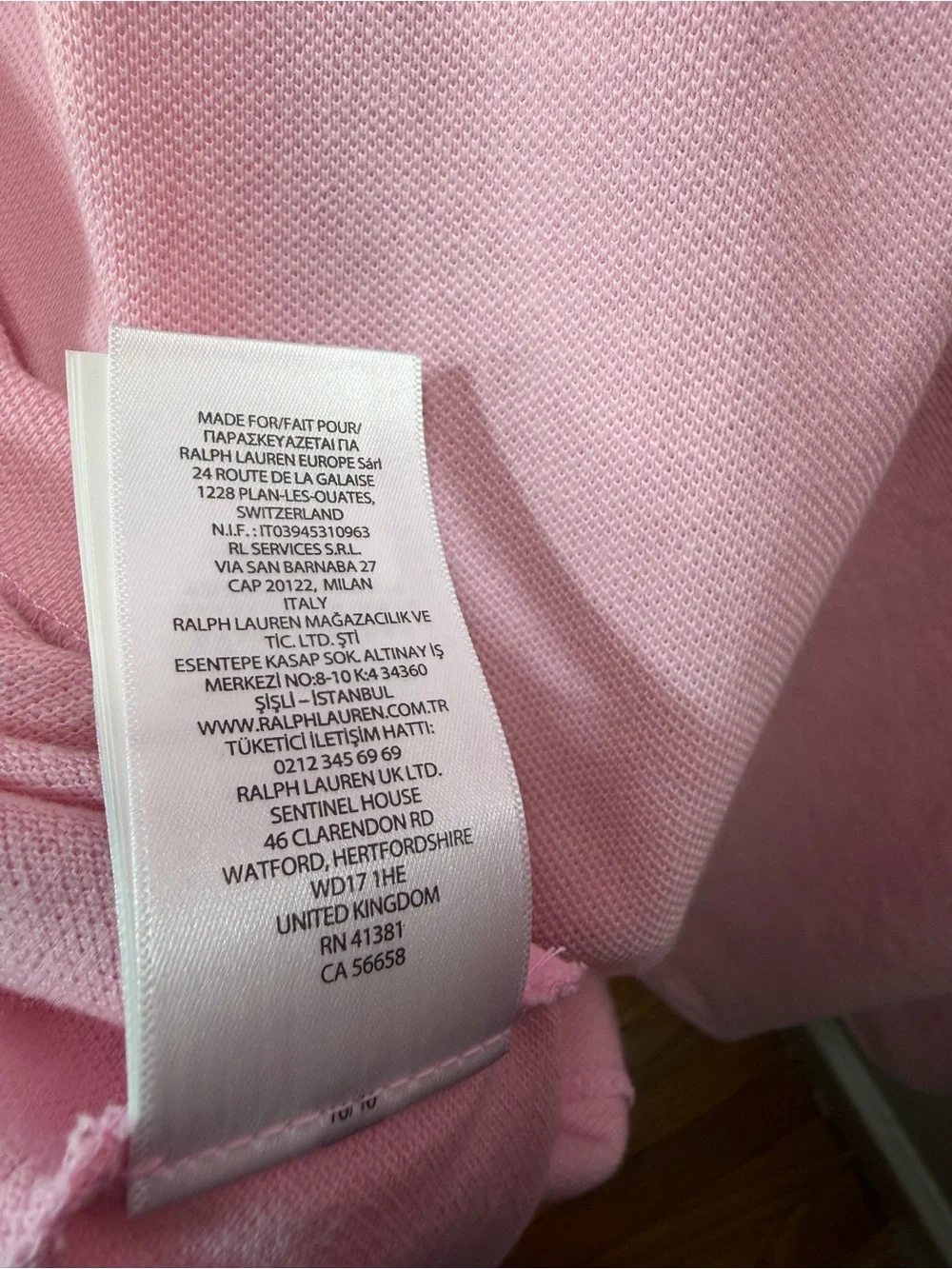 Ralph Lauren Men's Pink Polo with Mint Logo